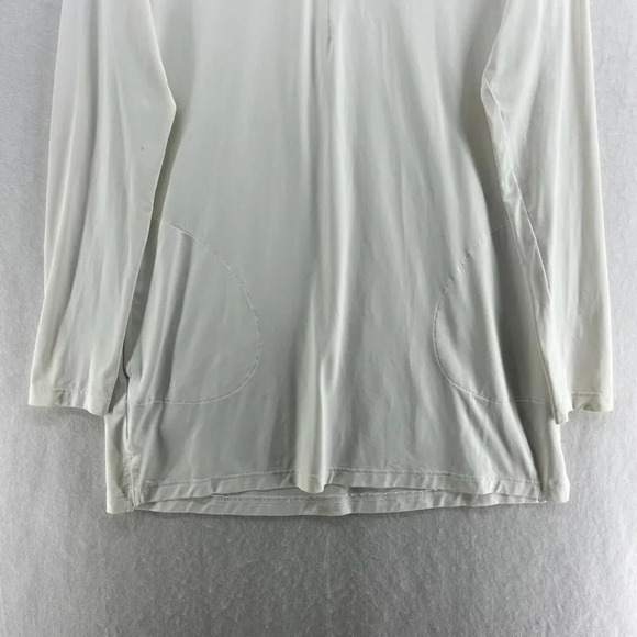 Lands' End Active Shirt Womens Sz S White Mock Neck 1/4 Zip Long Sleeve Pockets - Picture 9 of 15
